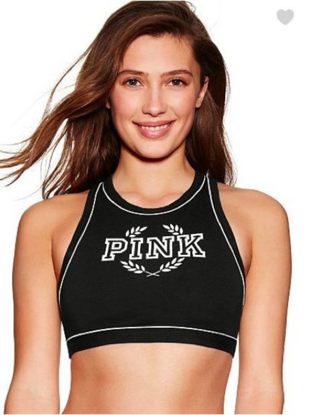 PINK Victorias Secret Crop Bralette Racerback Black Size S Unpadded Wireless Bra